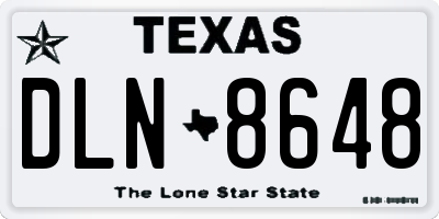 TX license plate DLN8648