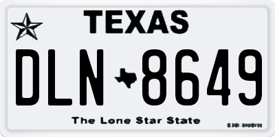 TX license plate DLN8649