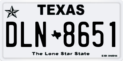 TX license plate DLN8651