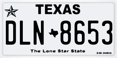 TX license plate DLN8653