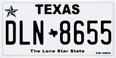 TX license plate DLN8655