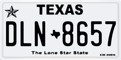 TX license plate DLN8657