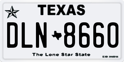 TX license plate DLN8660