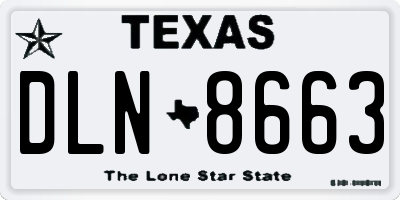 TX license plate DLN8663