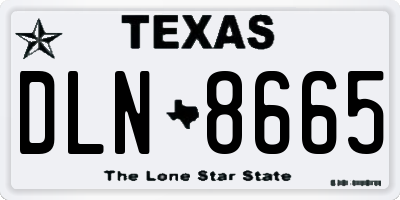 TX license plate DLN8665