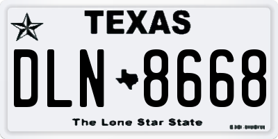 TX license plate DLN8668
