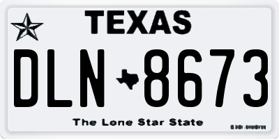 TX license plate DLN8673