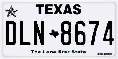 TX license plate DLN8674