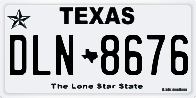 TX license plate DLN8676