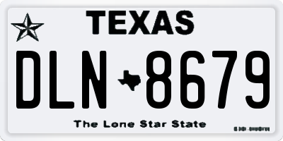 TX license plate DLN8679
