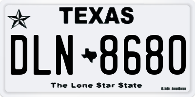 TX license plate DLN8680