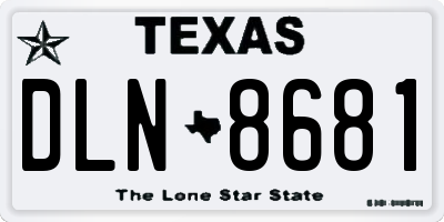 TX license plate DLN8681