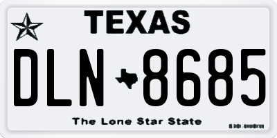 TX license plate DLN8685