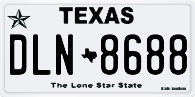 TX license plate DLN8688