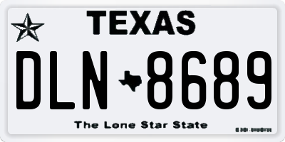 TX license plate DLN8689