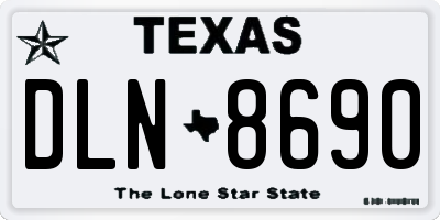TX license plate DLN8690