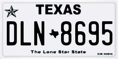 TX license plate DLN8695