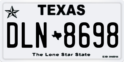 TX license plate DLN8698