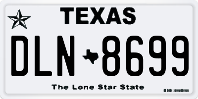 TX license plate DLN8699