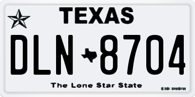 TX license plate DLN8704