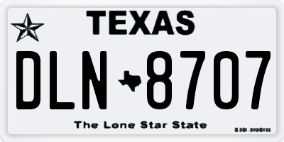 TX license plate DLN8707