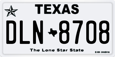 TX license plate DLN8708