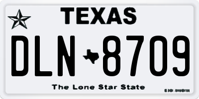 TX license plate DLN8709