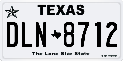 TX license plate DLN8712