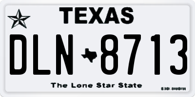 TX license plate DLN8713