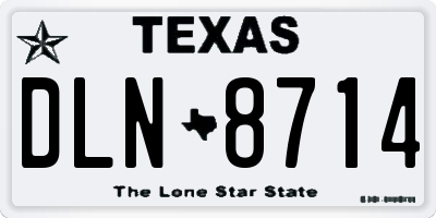 TX license plate DLN8714