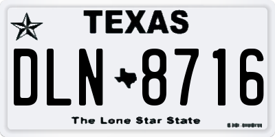TX license plate DLN8716