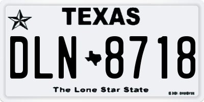 TX license plate DLN8718