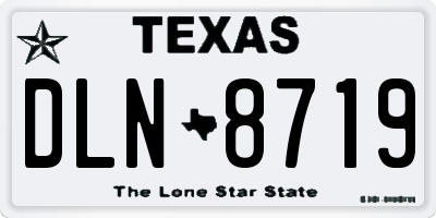 TX license plate DLN8719