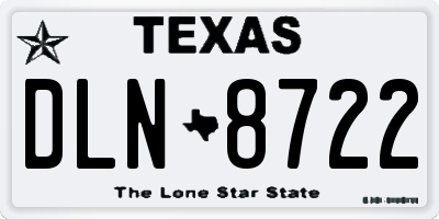 TX license plate DLN8722