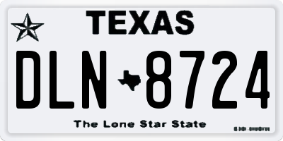 TX license plate DLN8724