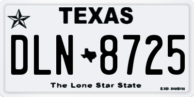 TX license plate DLN8725