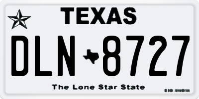 TX license plate DLN8727