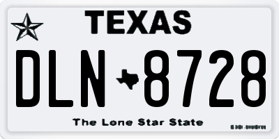 TX license plate DLN8728