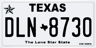 TX license plate DLN8730
