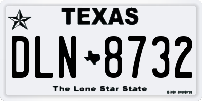 TX license plate DLN8732