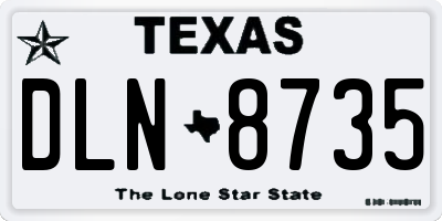 TX license plate DLN8735