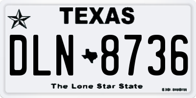 TX license plate DLN8736