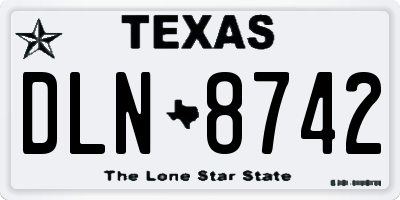 TX license plate DLN8742