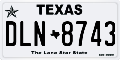 TX license plate DLN8743