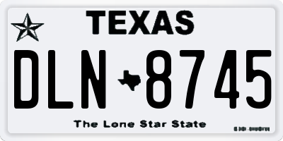 TX license plate DLN8745