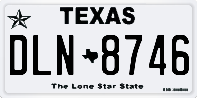 TX license plate DLN8746