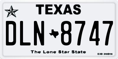 TX license plate DLN8747