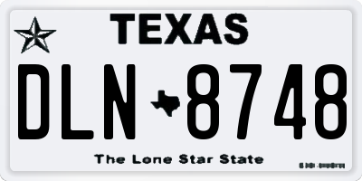 TX license plate DLN8748