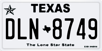TX license plate DLN8749