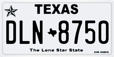 TX license plate DLN8750